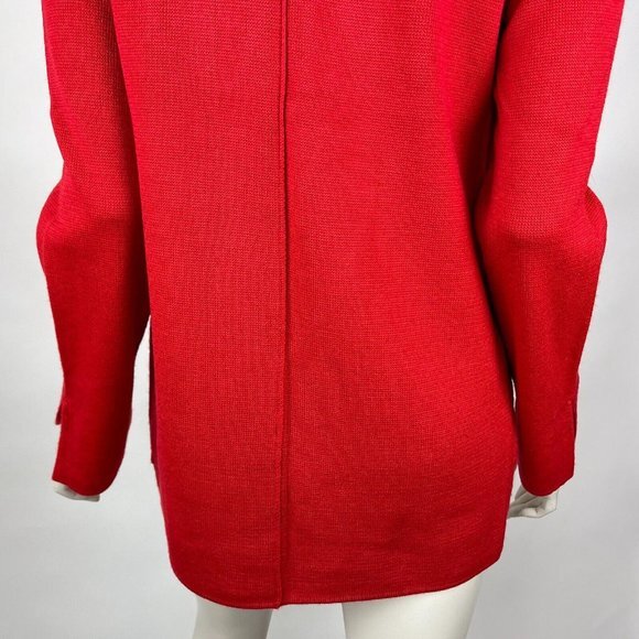 Anthropologie HWR Monogram Owen Red Long‎ Cardigan Wool Button-up Sweater Women - Picture 10 of 14